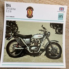 BSA 250 Gold Star B25 SS 1971 carte moto collection Atlas UK