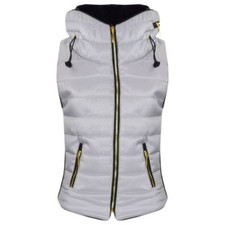 Enfants Filles Argent Doudoune Bulle Capuche sans Manche Gilets Blouson