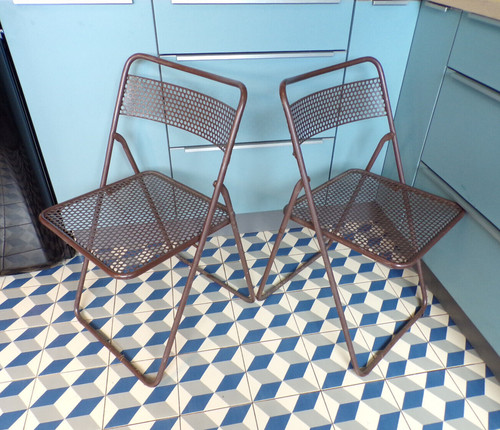 Paire chaise pliante - pliante, tÔle