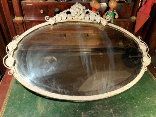 Ancien miroir art déco - ,, ovale