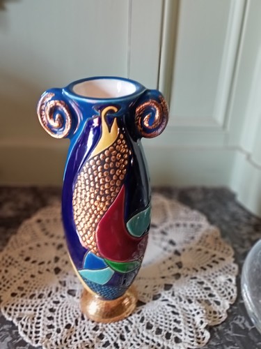 Emaux longwy vase foulards - emaux, de