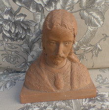 Buste terre cuite christ - terre,