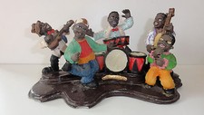 BEL ORCHESTRE "COMBO" EN RESINE POLYCHROME/ CINQ MUSICIENS DES ILES