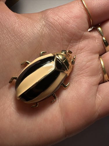 Broche insecte doré beige - broche, insecte,