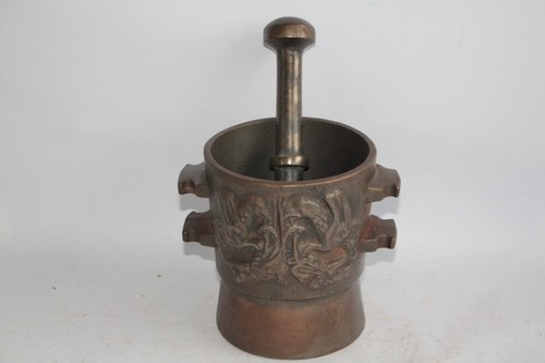 Ancien mortier fonte griffons - ancien,