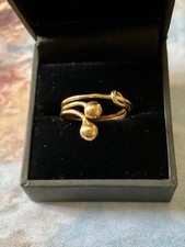 C1930 FRANCE AUTHENTIQUE BAGUE PLAQUÉ OR, NOUILLES, Art deco À VOIR