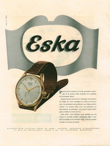 Publicité ancienne montre