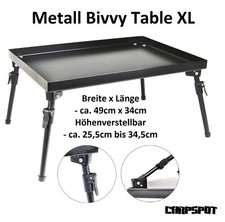 Bivvy Table Plastique 44x27cm Tente Angel Carpe Bivouac Noir Camping Juste 600g