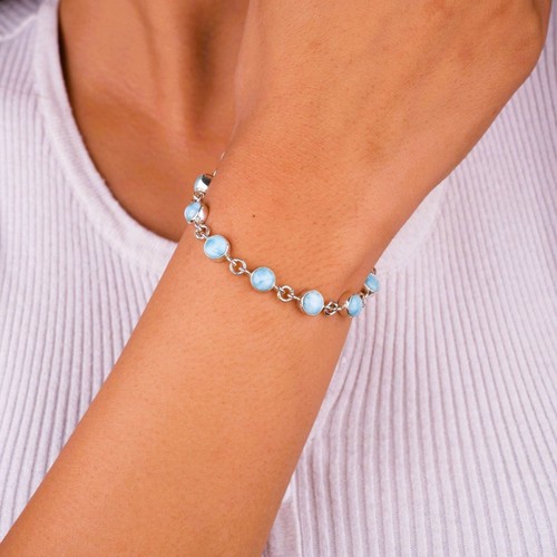 Natural larimar bracelet - natural,