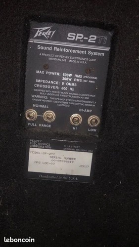 Enceinte peavey 2ti x2 - peavey, sp-2ti
