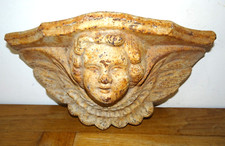 Ancienne Jardinière Murale en Fonte XIXème à Décor D'Angelot Putti Applique