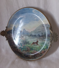 Plateau en faïence XIXᵉ siècle Creil & Montereau - Peinture signée   L. Bietrix