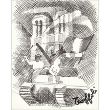 TOFFOLI Louis - Lithographie "L'événement" 27x21cm - 1963