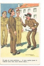 ILLUSTRATION HUMORISTIQUE JEAN CHAPERON , MILITAIRES