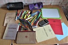 VINTAGE -ECOLE ANCIENNE - E40 - LIVRES SCOLAIRES, CAHIERS, TROUSSES , CRAYONS..