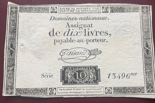 Assignat livres - de,