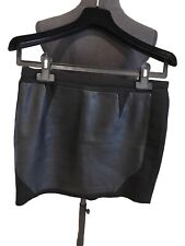 Très Belle Jupe Noir Cuir Coton Claudie Pierlot 38 Tbe
