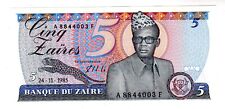 ZAIRE Billet 5 ZAIRES  24/11/1985 P26 MOBUTU LEOPARD  NEUF UNC