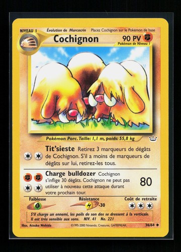 Carte pokémon cochignon 64 - carte,
