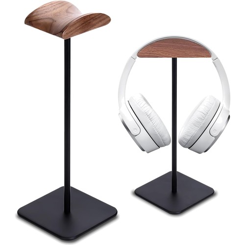 Support casque bois noyer