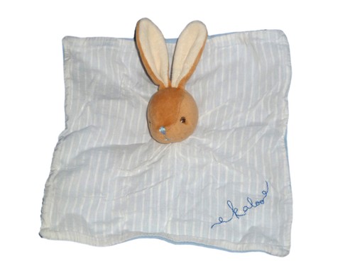 Doudou plat lapin bleu kaloo - plat,