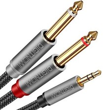 3.5mm 1/8" TRS to Dual 6.35mm