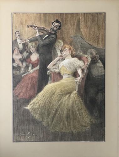Lithographie art nouveau - lithographie,