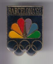 RARE PINS PIN'S .. OLYMPIQUE OLYMPIC BARCELONE BARCELONA 92 NBC TELEVISION ~18