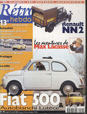 RETRO HEBDO n°59 23/04/1998 FIAT 500 AUTOBIANCHI LUTECE RENAULT NN2