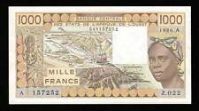 WEST AFRICAN STATES - IVORY COAST - 1000 Francs 1990 P.107Aj EF+ / XF+