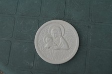 Vierge à l'enfant céramique blanche HB Henriot Quimper - décor mural