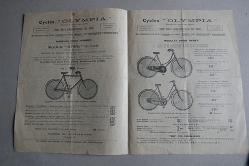 1919 lettre tarif olympia - 1919,