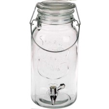 Carafe Distributeur 4 L Verre Avec Robinet Doseur et Bouchon de Fermeture Levier