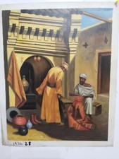 Tableau Scène Arabe Peint À