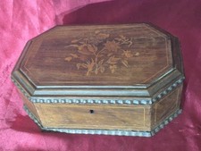 ANCIEN COFFRET BOITE MARQUETERIE NAPOLEON III ,octogonale