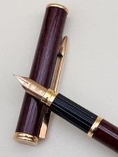 Ancien Stylo Plume Fontain Pen Waterman Marbré Marron Plume Or 18k 750 #A18