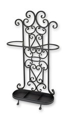 Porte-parapluies en fer - noir réplique design rétro décoration