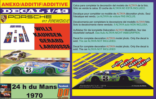 Anexo decal porsche 917 - 1/43,
