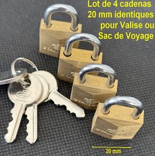 Valises Lot de 4 Cadenas de Voyage STANDERS identiques Largeur 20mm  Top Qualité