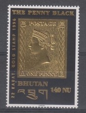 BOUTHAN - 1129 (Penny Black d'Or)(timbre en Or)