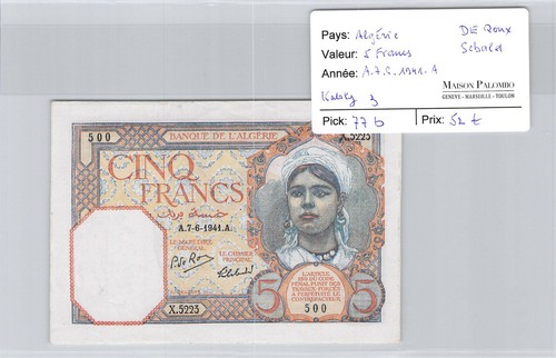 Algérie francs 6 1941 - 5,