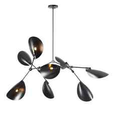 8 Bras Courbés Lustre Mat