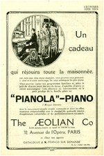 Publicité ancienne piano pianola 1924 issue de magazine