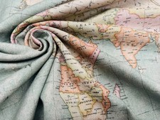 Tissu imprimé carte du monde