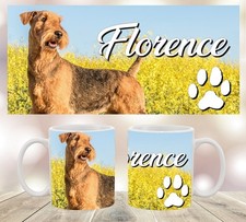 Mug Airedale personnalisé avec prénom.