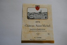 étiquette ancienne 1973 Château SAINT-MICHEL SAINT-EMILION 