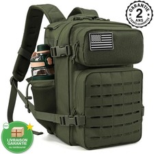 Sac à Dos de Randonnée Montagne Camping Tactique Survie 25 Litres Vert Voyage