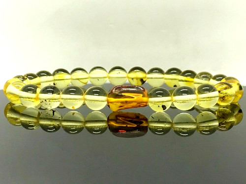 Bracelet ambre big insect - bracelet,