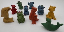 10 Figurines Esso Glups Publicitaires Animaux Dauphin, Otarie, Ours, Pélican…