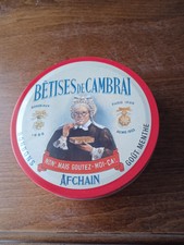 Boite ronde de rangement et collection Bêtises de Cambrai Afchain D 10,5 cm H...